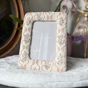 Chic Floral Embroidered Frame - Cream Green pink - shabby chic Rachel Ashwell